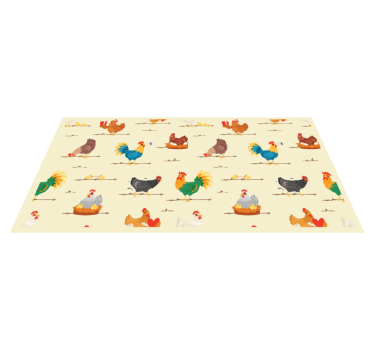 Tapete vinílico de animais padrões coloridos de frango - TenStickers