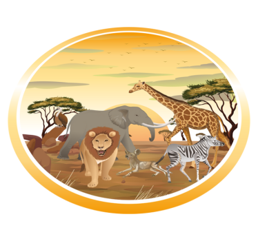 Animais africanos com plantas tapete animal - TenStickers