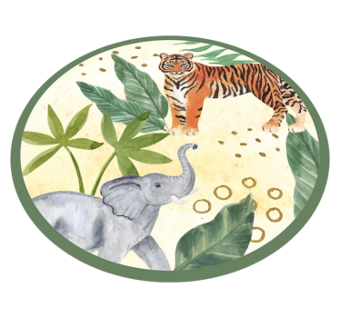 Tapete vinílico de animais cena de vida selvagem tropical - TenStickers