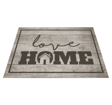 Tapete vinílico frases e textos casa de amor de madeira - TenStickers