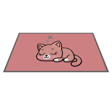 Tapete vinílico de animais felino adormecido - TenStickers