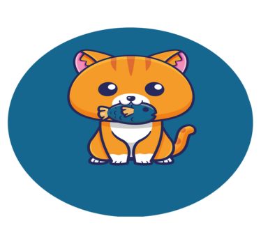 Tapete vinílico de animais círculo felino de desenho animado - TenStickers