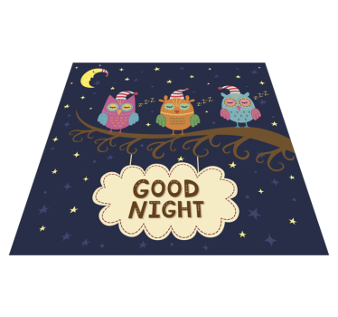 Tapete vinílico de animais trio de corujas sonolentas - TenStickers