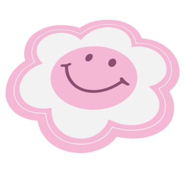Tapete vinílico juvenil emblema floral sorridente - TenStickers