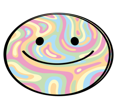 Tapete vinílico juvenil círculo de sorriso feliz - TenStickers