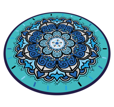 Tapete de mandala floral em tons de azul - TenStickers