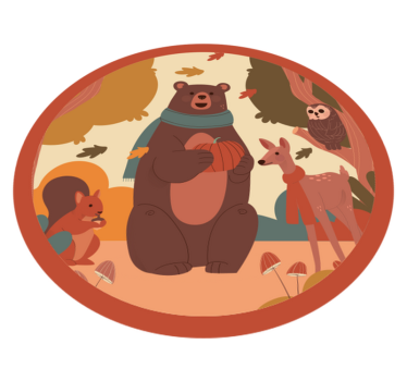 Tapete vinílico para bebés amigos animais da floresta - TenStickers