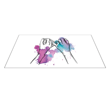Tapete vinílico juvenil gesto de mão colorido - TenStickers