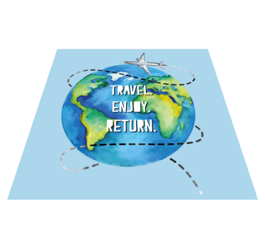 Fundo de viagens em aquarela com tapete quadrado plano - TenStickers