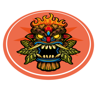 Tapete vinílico juvenil máscara tiki - TenStickers