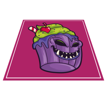 Tapete vinílico juvenil monstro de cupcake voraz - TenStickers