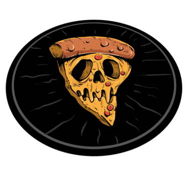 Tapete vinílico juvenil fatias de pizza de caveira - TenStickers