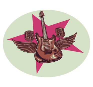 Tapete vinílico juvenil homenagem a estrela do rock - TenStickers