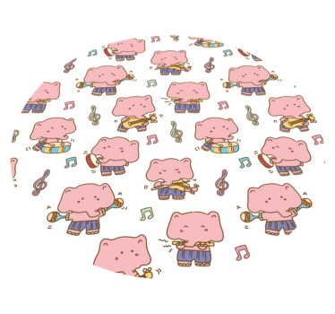 Tapete vinílico de animais diversão musical com elefantes - TenStickers
