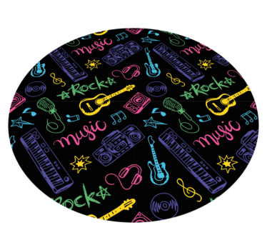 Tapete vinílico juvenil padrão de ícones musicais - TenStickers