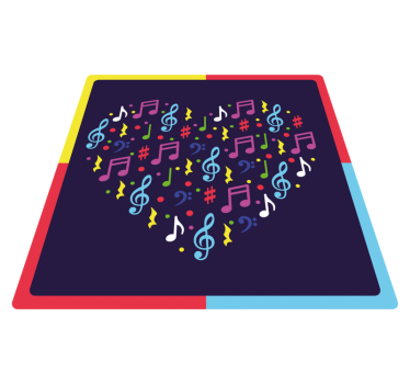 Tapete vinílico juvenil notas musicais coração - TenStickers