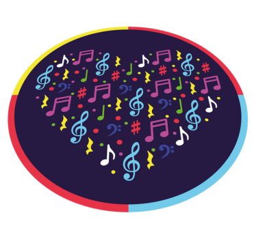 Tapete vinílico juvenil nota musical coração - TenStickers