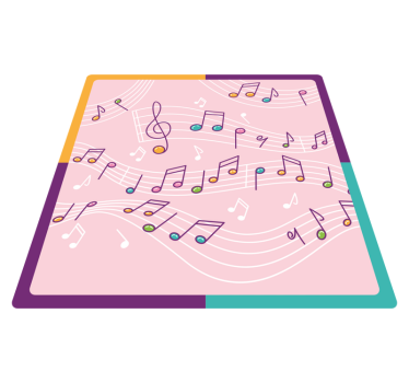 Tapete vinílico juvenil tema de notas melódicas - TenStickers