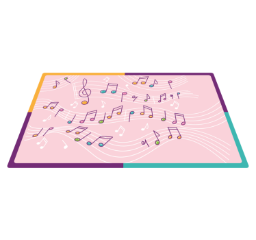 Tapete vinílico juvenil fluxo de notas melódicas - TenStickers