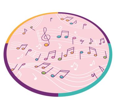 Tapete vinílico juvenil motivo de notas musicais - TenStickers