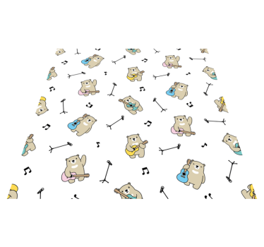 Tapete vinílico para bebés padrão de ursos musicais - TenStickers