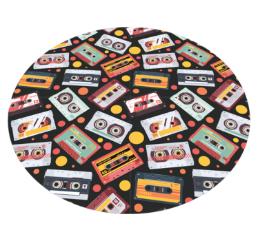 Tapete vinílico vintage com padrão estilo cassete - TenStickers