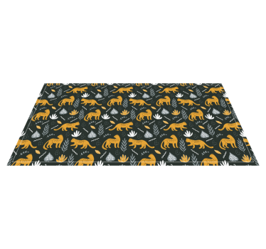 Tapete vinílico de animais folhas com padrão de leopardo - TenStickers