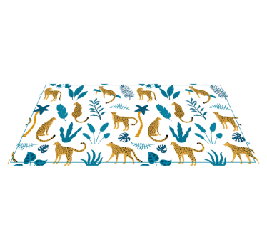 Tapete vinílico para bebés padrão de leopardo tropical - TenStickers