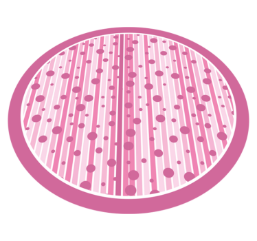 Tapete vinílico para bebés com bolinhas listradas rosas - TenStickers