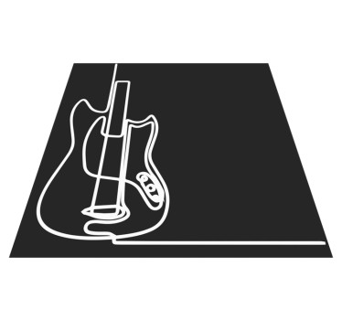 Tapete vinílico juvenil arte de contorno de guitarra - TenStickers