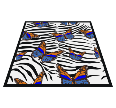 Tapete vinílico estampa de animal padrão de borboleta zebra - TenStickers