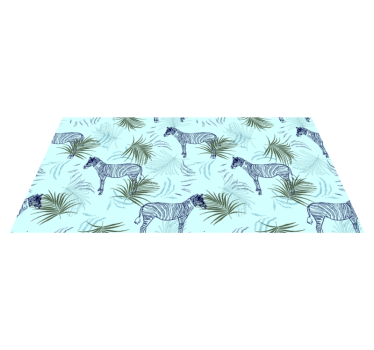 Tapete vinílico de animais folhas com padrão de zebra - TenStickers