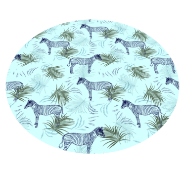 Tapete vinílico de animais zebra e folhas - TenStickers