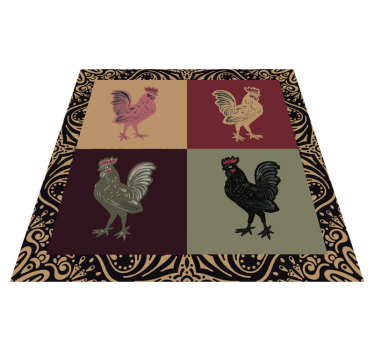 Tapete vinílico de animais galo em azulejos clássicos - TenStickers