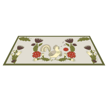 Tapete vinílico de animais galo floral encantador - TenStickers
