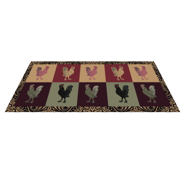 Tapete vinílico de animais padrão de frango colorido - TenStickers