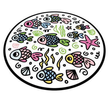 Tapete vinílico de animais padrões de peixes coloridos - TenStickers