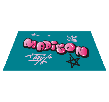 Tapete vinílico juvenil grafite rosa com nome - TenStickers