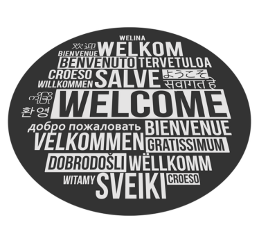 Tapete vinílico hall de entrada saudação em idioma diferente - TenStickers