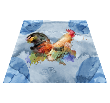 Tapete vinílico de animais galo aquarela - TenStickers
