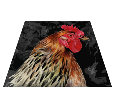 Tapete vinílico estampa de animal cabeça de galo colorida - TenStickers