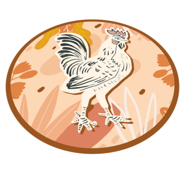 Tapete vinílico de animais galo encantador - TenStickers