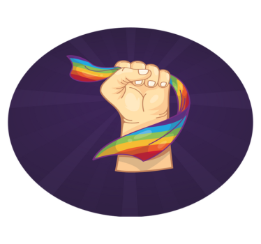Tapete vinílico juvenil punho orgulhoso do arco-íris - TenStickers