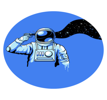 Tapete vinílico juvenil cena cósmica de astronauta - TenStickers