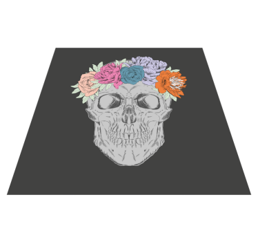 Tapete vinílico juvenil arte de caveira floral - TenStickers