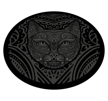 Tapete vinílico de animais cara de gato preto - TenStickers