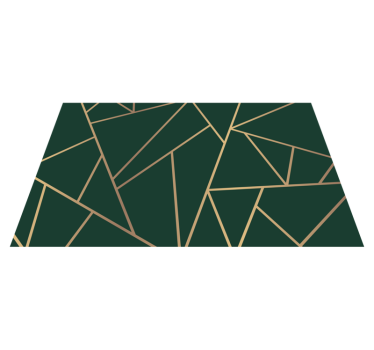 Linhas douradas garrafa fundo verde tapetes contemporâneos - TenStickers