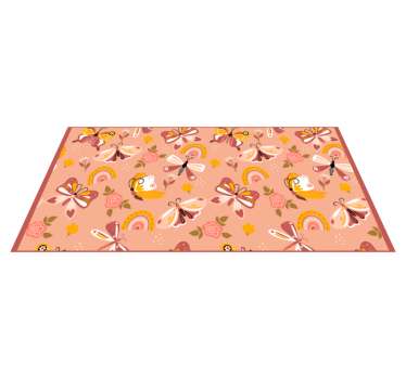 Tapete vinílico para bebés borboletas florais coloridas - TenStickers
