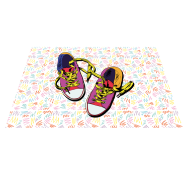 Tapete vinílico juvenil padrão de tênis colorido - TenStickers