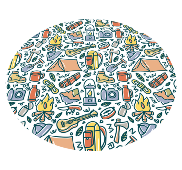 Tapete vinílico juvenil conceito de aventura de acampamento - TenStickers